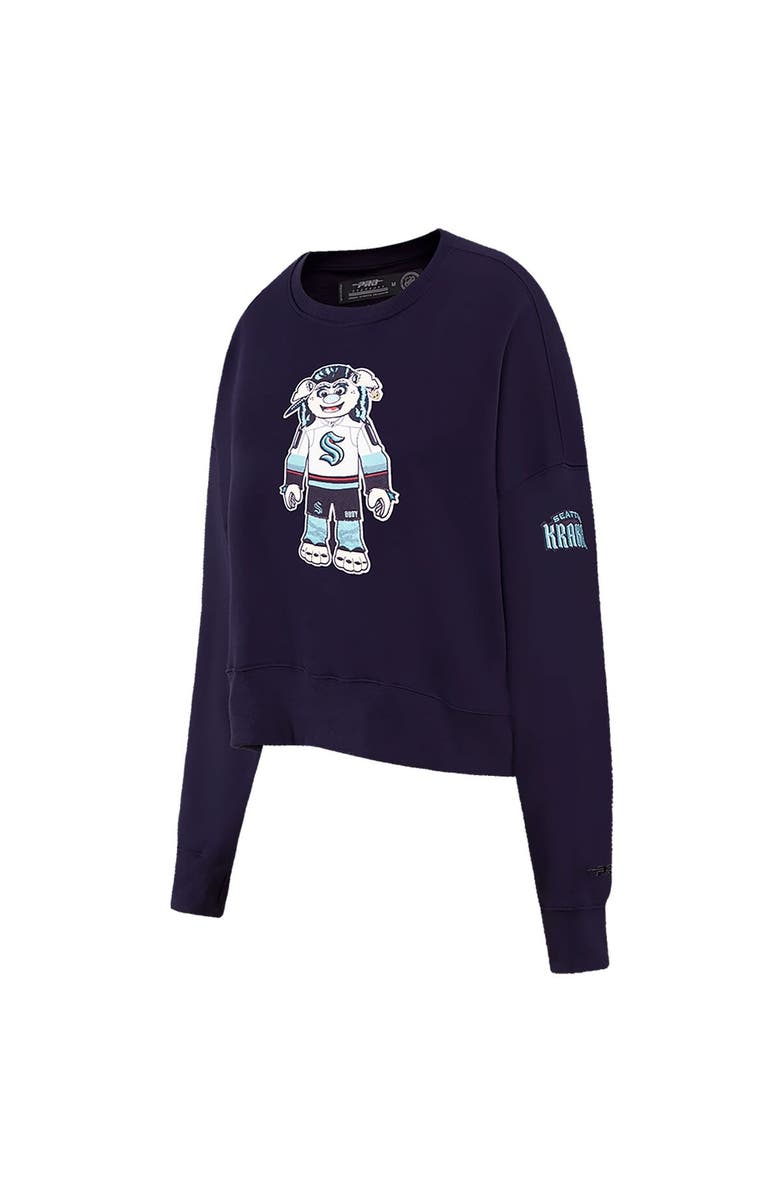 PRO STANDARD Women's Pro Standard Deep Sea Blue Seattle Kraken Mascot Crewneck Pullover Sweatshirt, Alternate, color, Navy