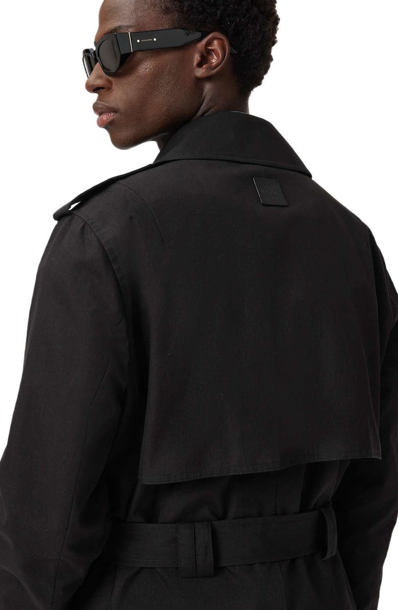 AllSaints Bastille Trench Coat, Alternate, color, Black