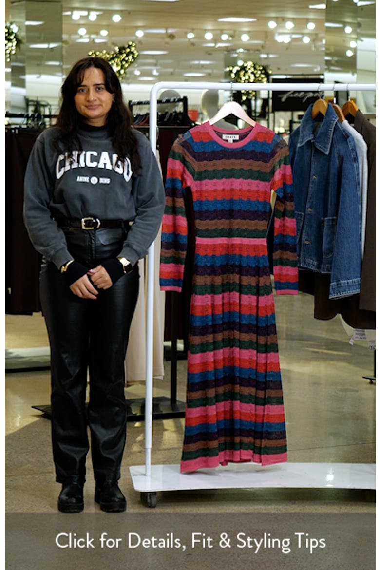 Metallic Wave Long Sleeve Knit Dress video