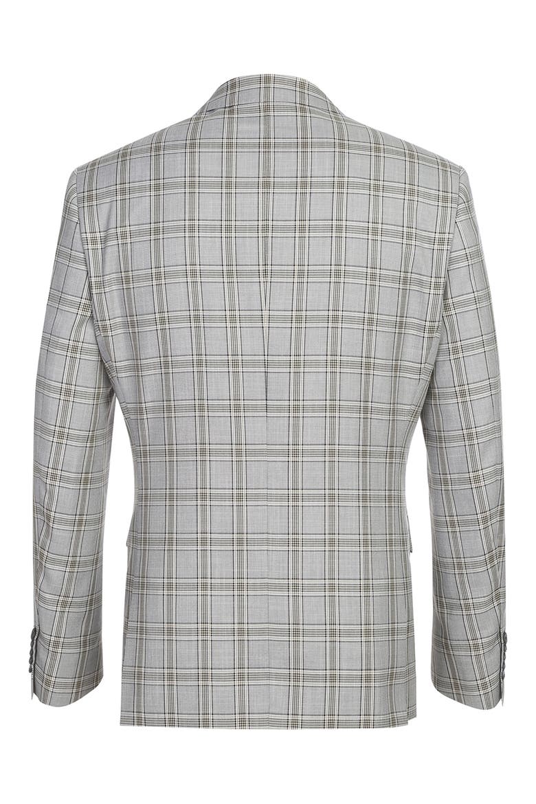 Plaid Khaki Stretch Mélange Suit, Alternate, color, GREY/ KHAKI