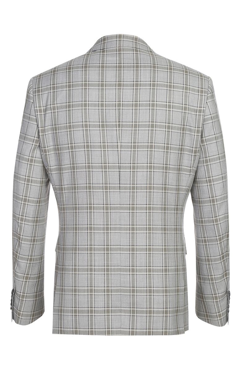 English Laundry Plaid Khaki Stretch Mélange Suit, Alternate, color, Grey/ Khaki