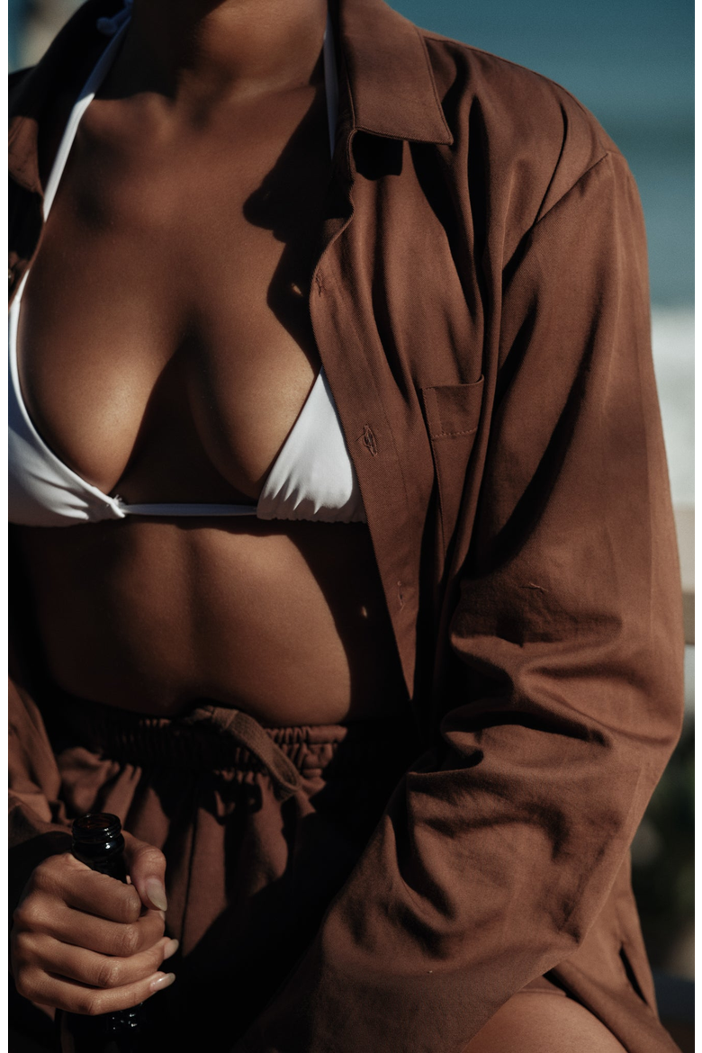 Oversized Button Down Shirt, Alternate, color, Rich Umber