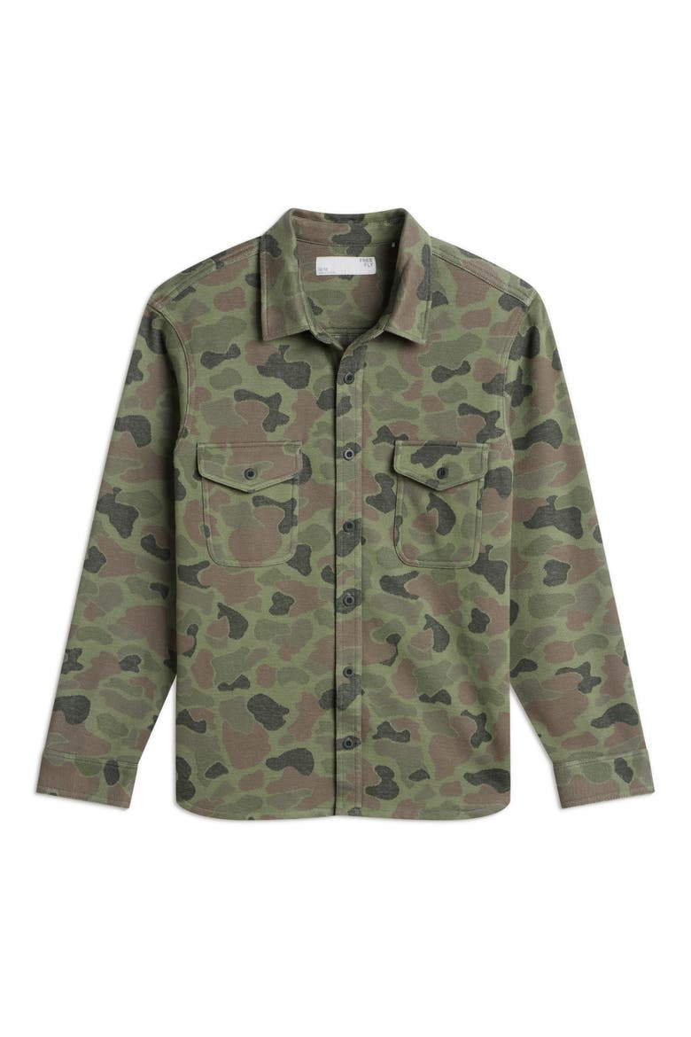 Gallatin Overshirt, Alternate, color, VINTAGE CAMO OIL GREEN