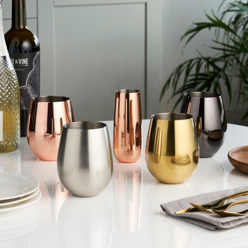 Viski Summit Stemless Copper Champagne Flutes In Copper