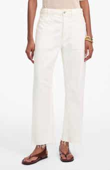 Madewell The Darted Raw Hem Barrel Leg Utility Jeans