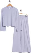 90 DEGREE BY REFLEX Marled Piqué Two-Piece Lounge Set