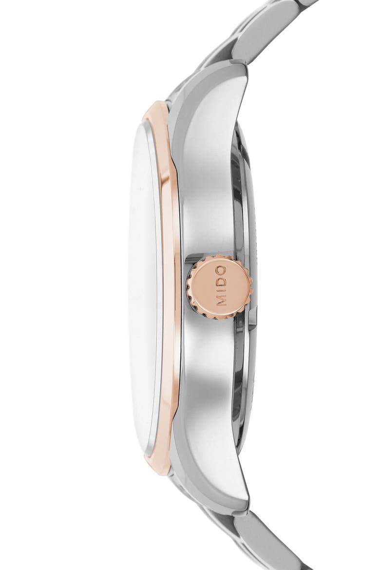 Belluna II Bracelet Watch, 40mm, Alternate, color, SILVER/ WHITE/ ROSE GOLD