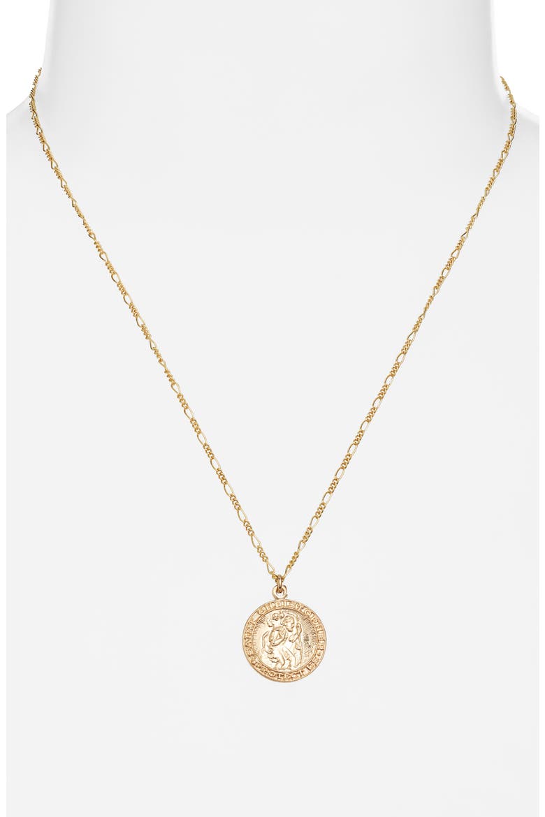 Saint Christopher Pendant Necklace, Alternate, color, GOLD FILL