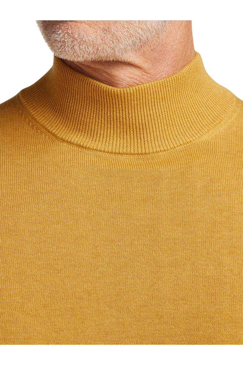 Supima Cotton Mock Neck Sweater, Alternate, color, Mustard