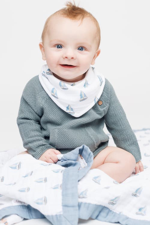 Shop Lulujo Bandana Bibs 2 Pack In Vintage Bear & Sailboat