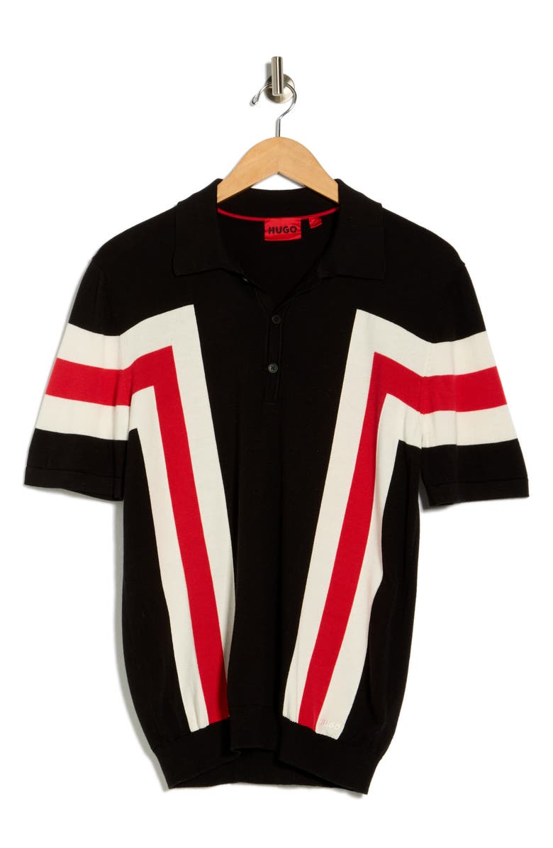 HUGO Spolo Colorblock Polo, Alternate, color, Black