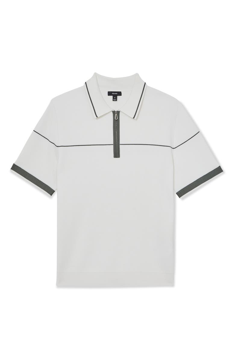 Reiss Bradford Tipped Quarter Zip Polo, Alternate, color, 