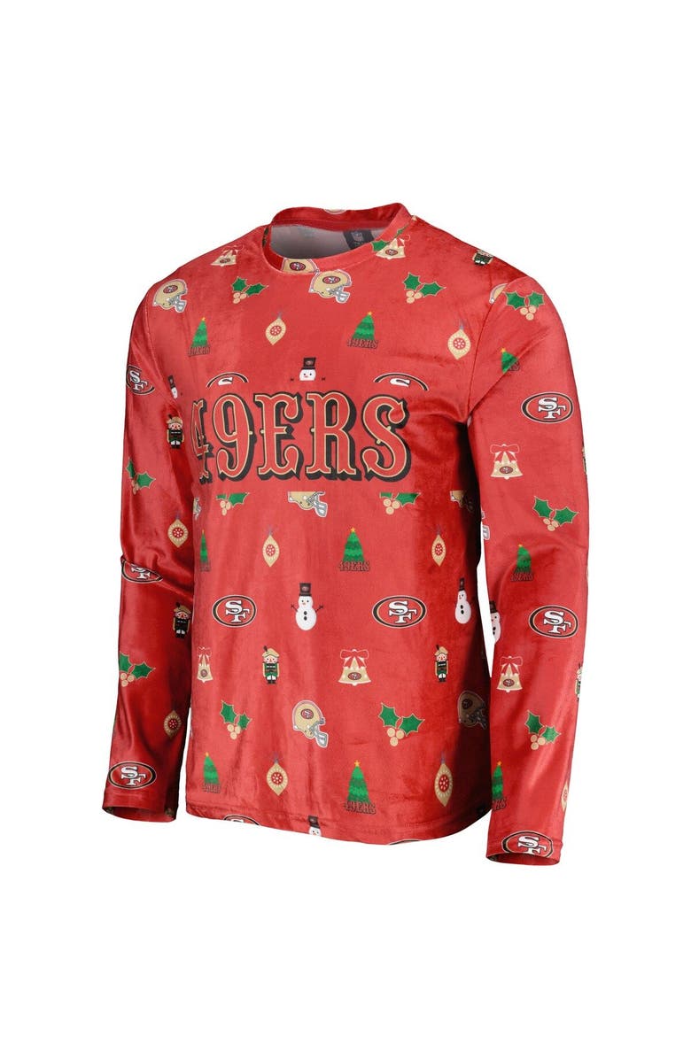 FOCO Men's FOCO Scarlet San Francisco 49ers Holiday Repeat Long Sleeve T-Shirt, Alternate, color, 