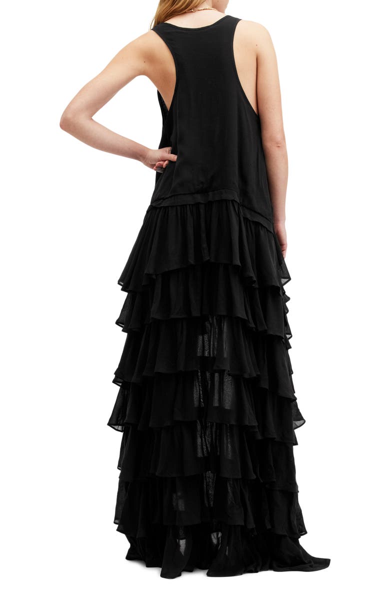 AllSaints Cavarly Tiered High-Low Dress, Alternate, color, 
