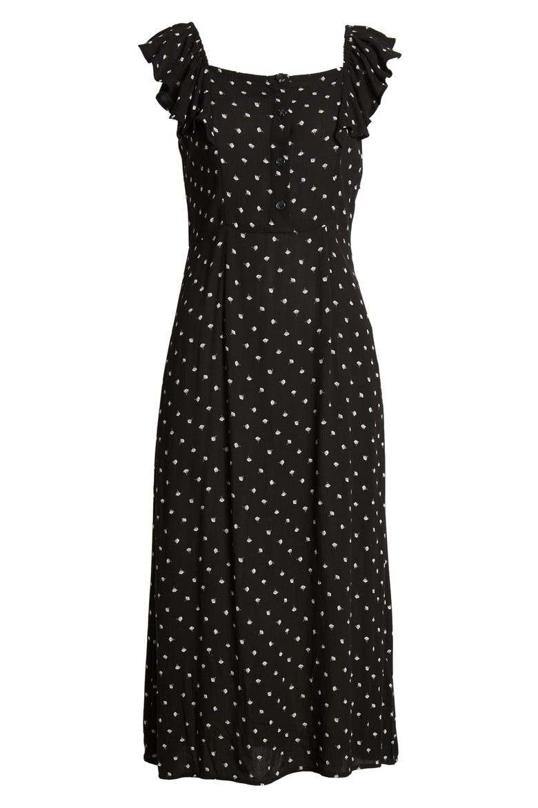 Love Turned Up Midi Dress, Alternate, color, BLACK