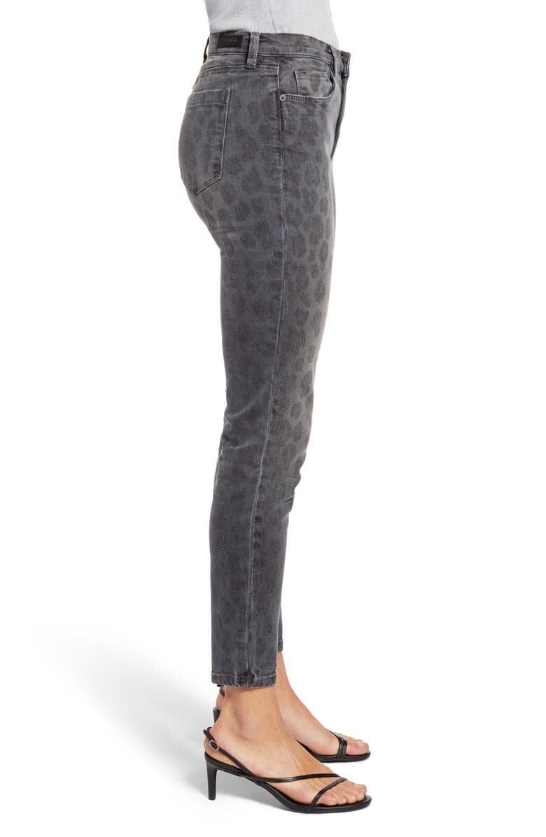BLANKNYC The Bond Leopard Print Ankle Skinny Jeans, Alternate, color, 