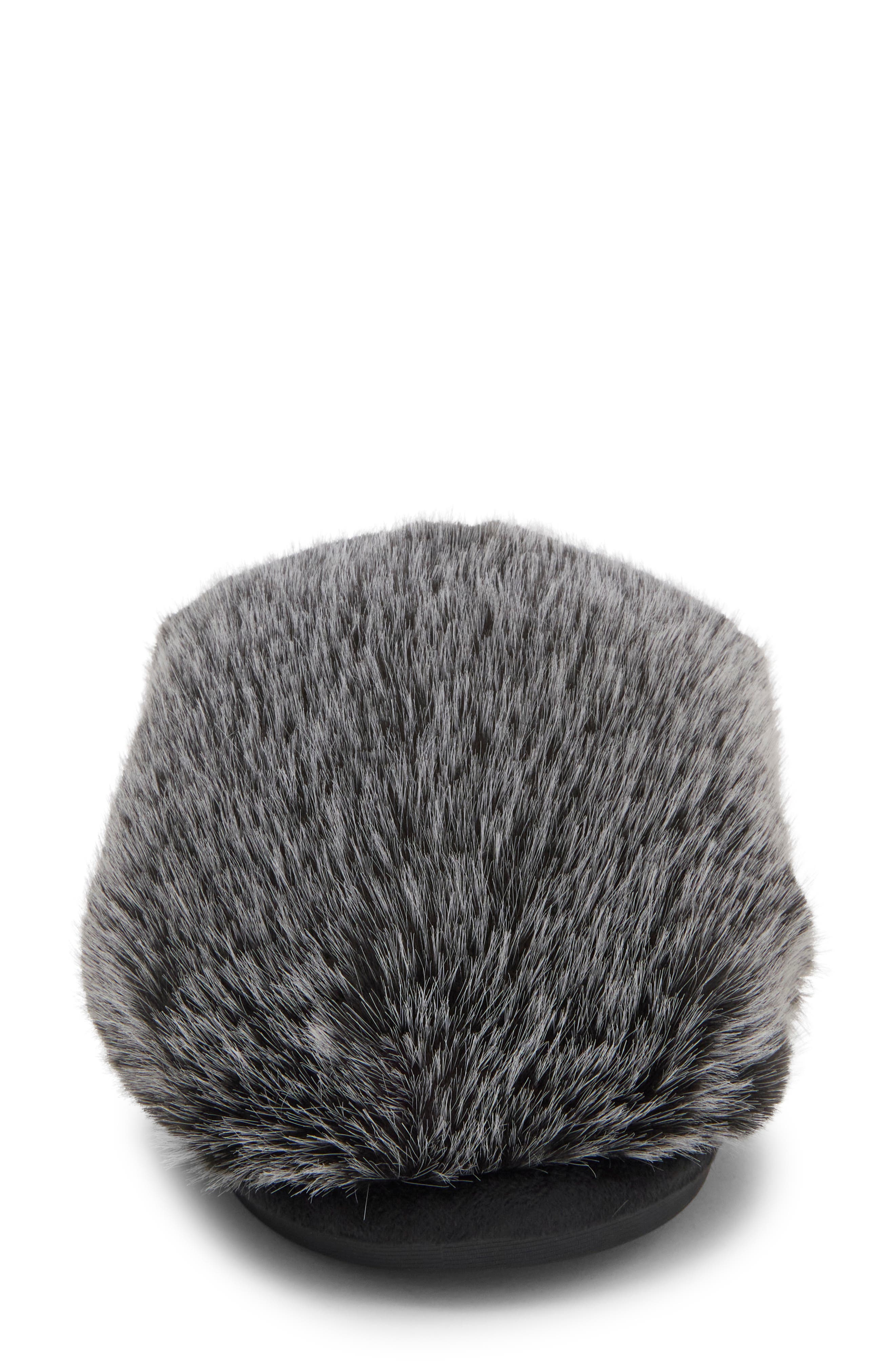 Poofy Faux Fur Scuff Slipper, Main, color, GREY
