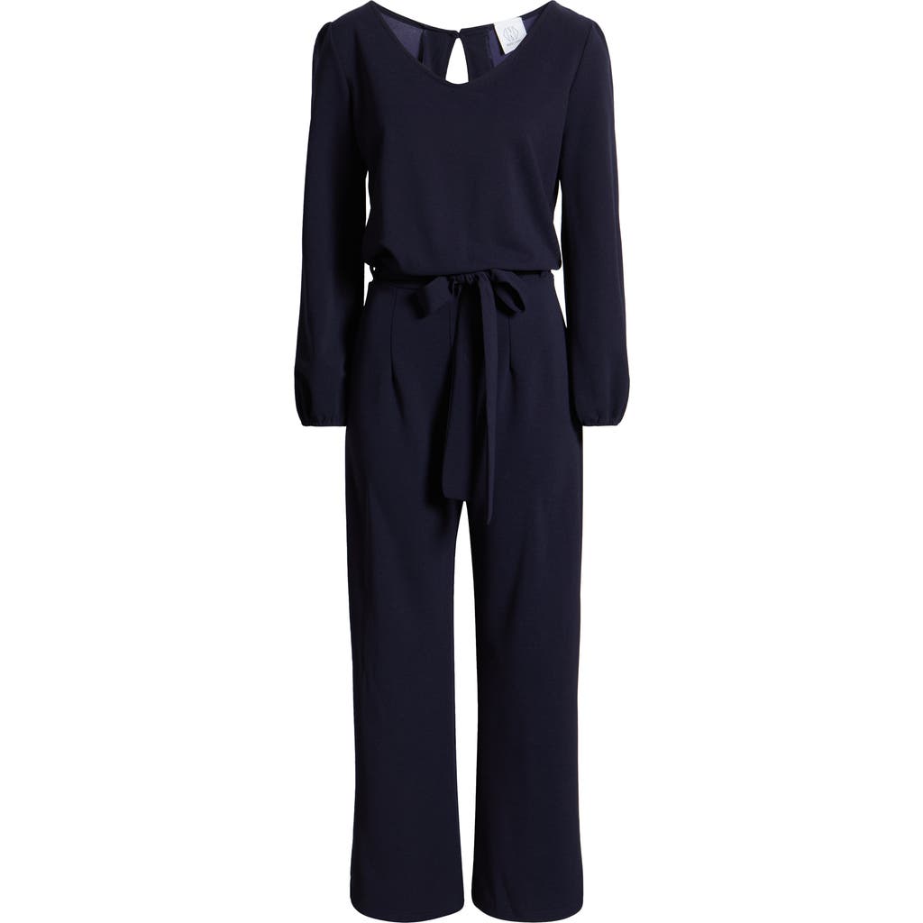 Nikki Lund Aileen Long Sleeve Jumpsuit In Navy