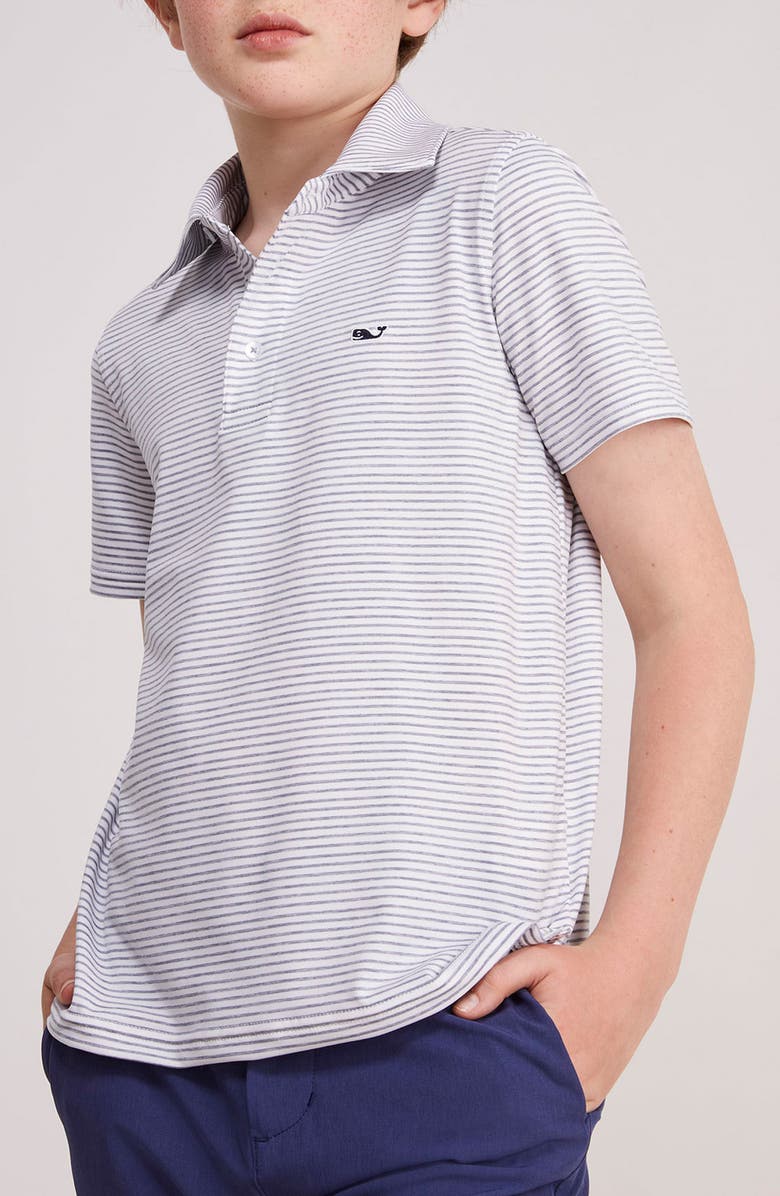 vineyard vines Kids' Bradley Stripe Stretch Polo, Alternate, color, Stripe White/ Tejeda