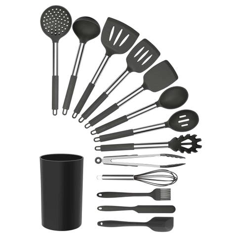 Silicone and Stainless Steel Cooking Utensils, Set of 14