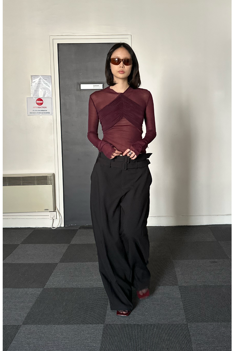 Double Belted Trousers, Alternate, color, Black