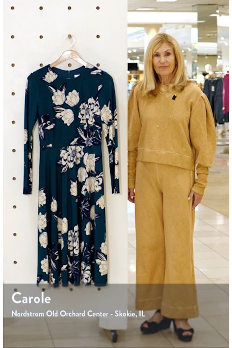 Floral Print Long Sleeve Midi Dress video