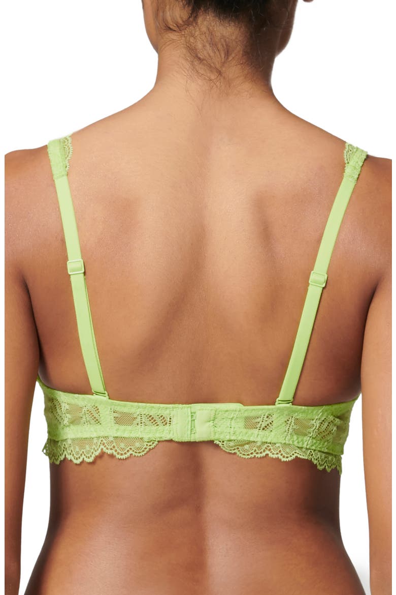 Canopee Triangle Lace Bralette, Alternate, color, LIME