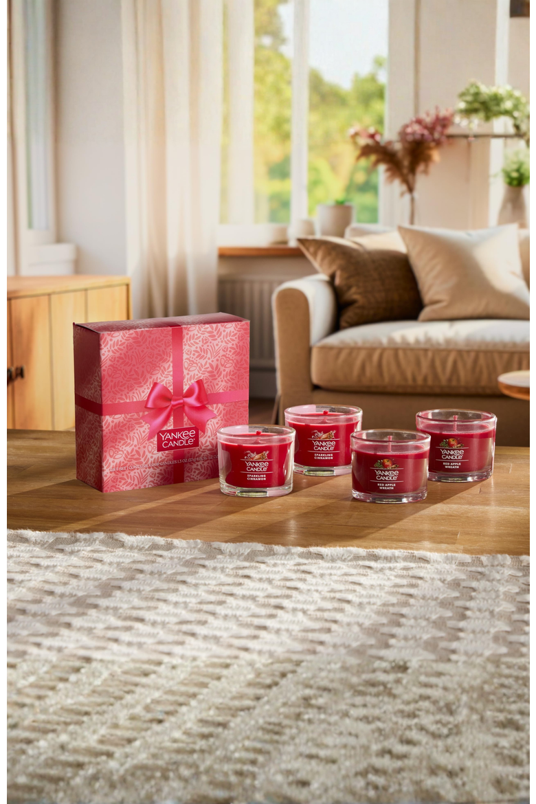 EveryDay Scented Votive Candle Gift Set - Sparkling Cinnamon, Red Apple Wreath, 1.3 oz, Alternate, color, Multicolored