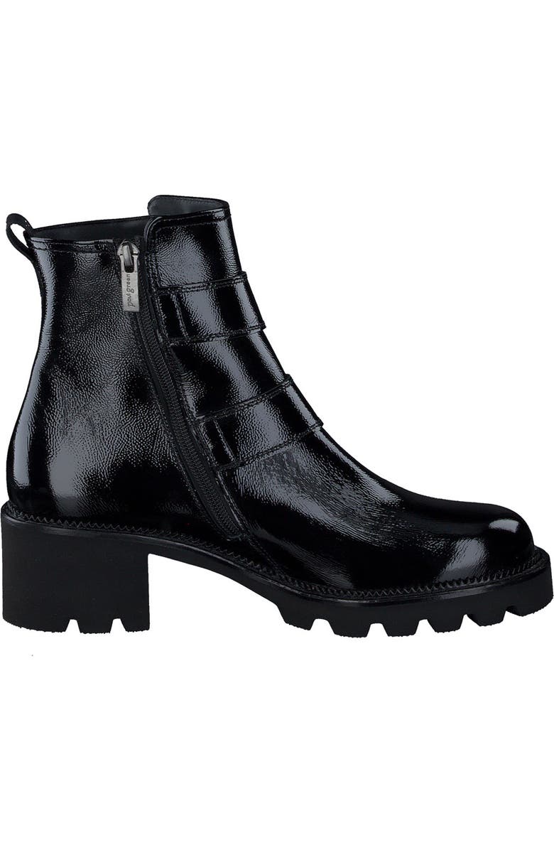 Paul Green Balboa Moto Boot, Alternate, color, Black Crinkled Patent