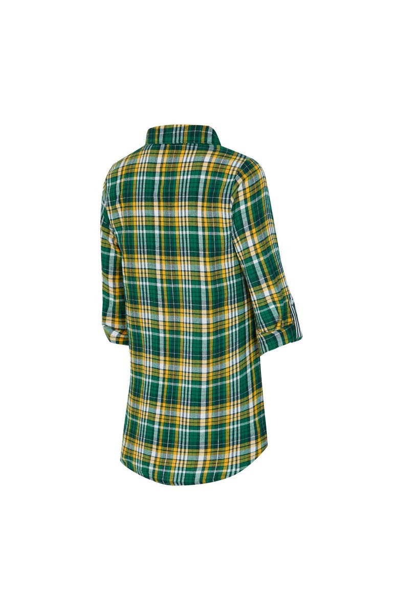 CONCEPTS SPORT Women's Concepts Sport Green Green Bay Packers Laney Plaid Tri-Blend Full-Button Nightshirt, Alternate, color, Green