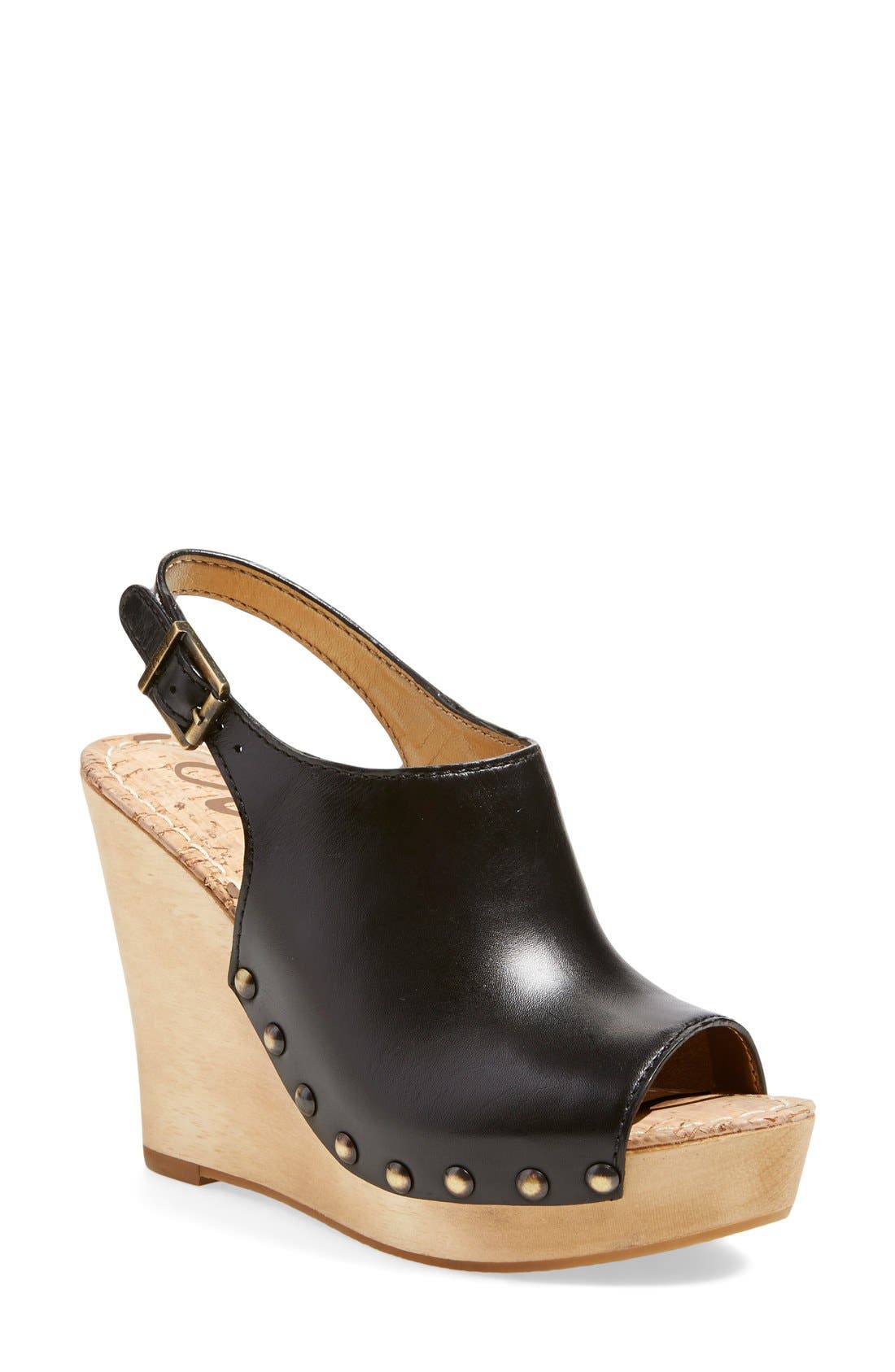 'Camilla' Wedge Sandal, Main, color, BLACK