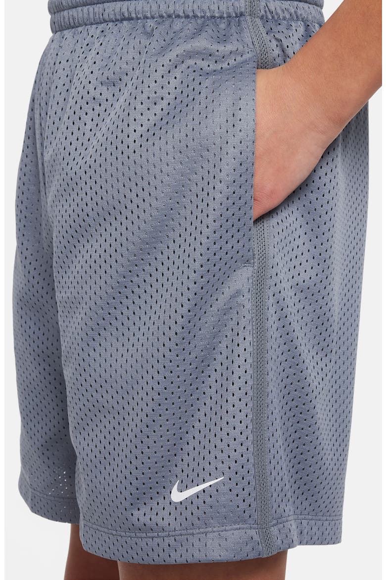 Kids' Mesh Dri-FIT Shorts, Alternate, color, 065 COL GY/WHITE
