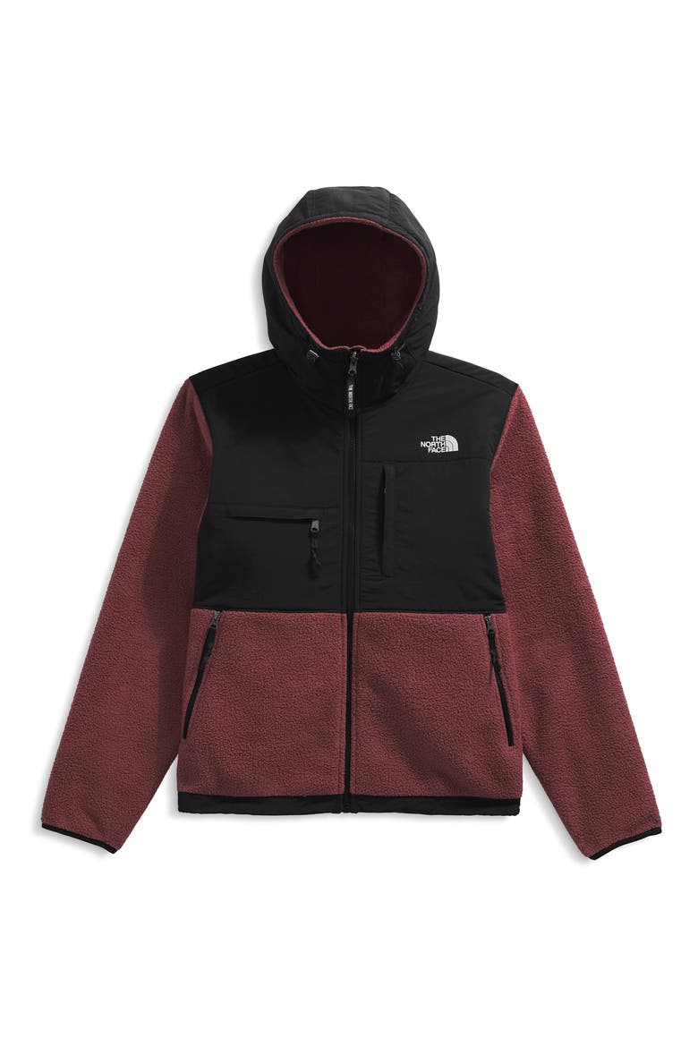 Retro Denali Hooded Jacket, Alternate, color, SUMAC/ TNF BLACK
