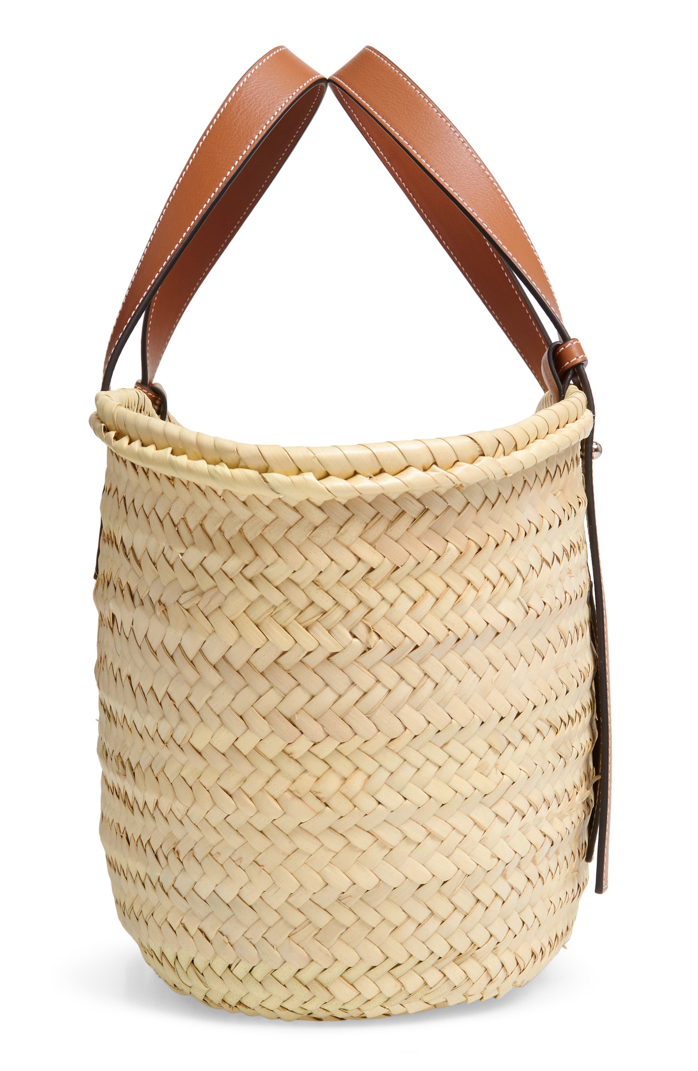 Loewe Medium Logo Straw Tote, Alternate, color, 