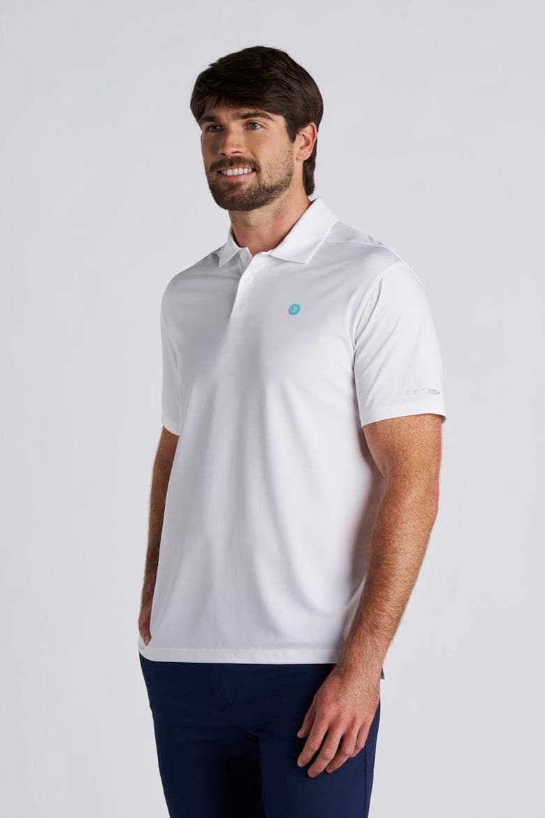 Men's Victory Lap Short Sleeve Polo, UPF 50+ Sun Protection, Alternate, color, White