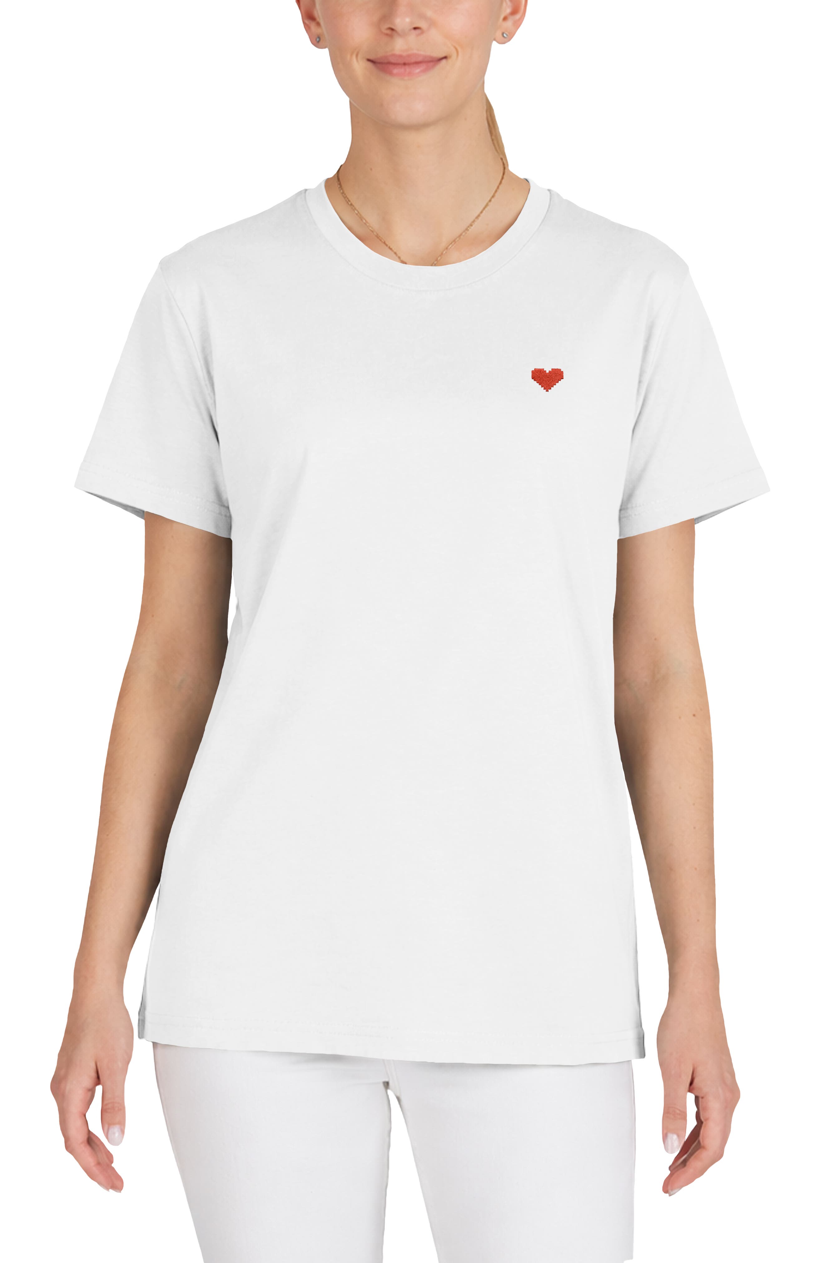 Womens Pixel Heart Jersey Relaxed Tee - image 5