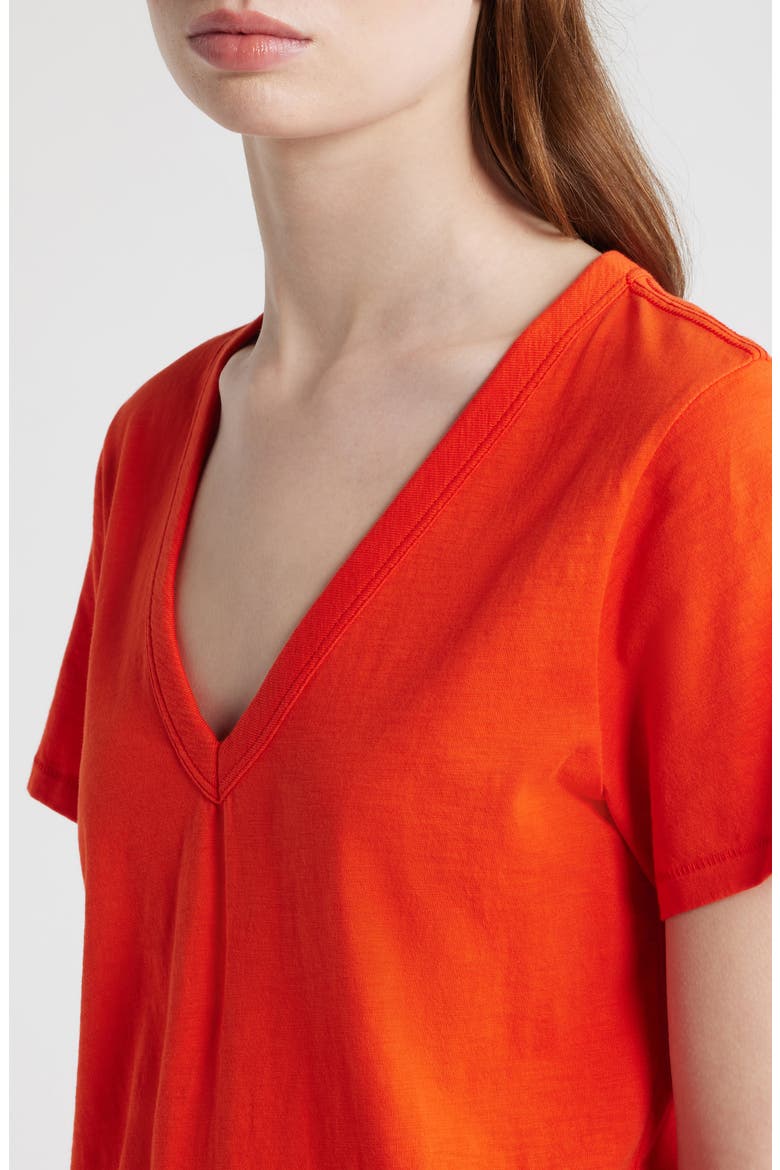 The Slub V-Neck T-Shirt, Alternate, color, BT RED
