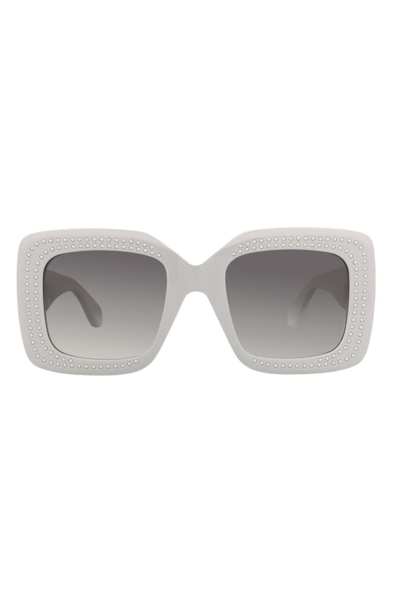 Alaïa 52mm Novelty Square Sunglasses, Main, color, Grey Grey Grey