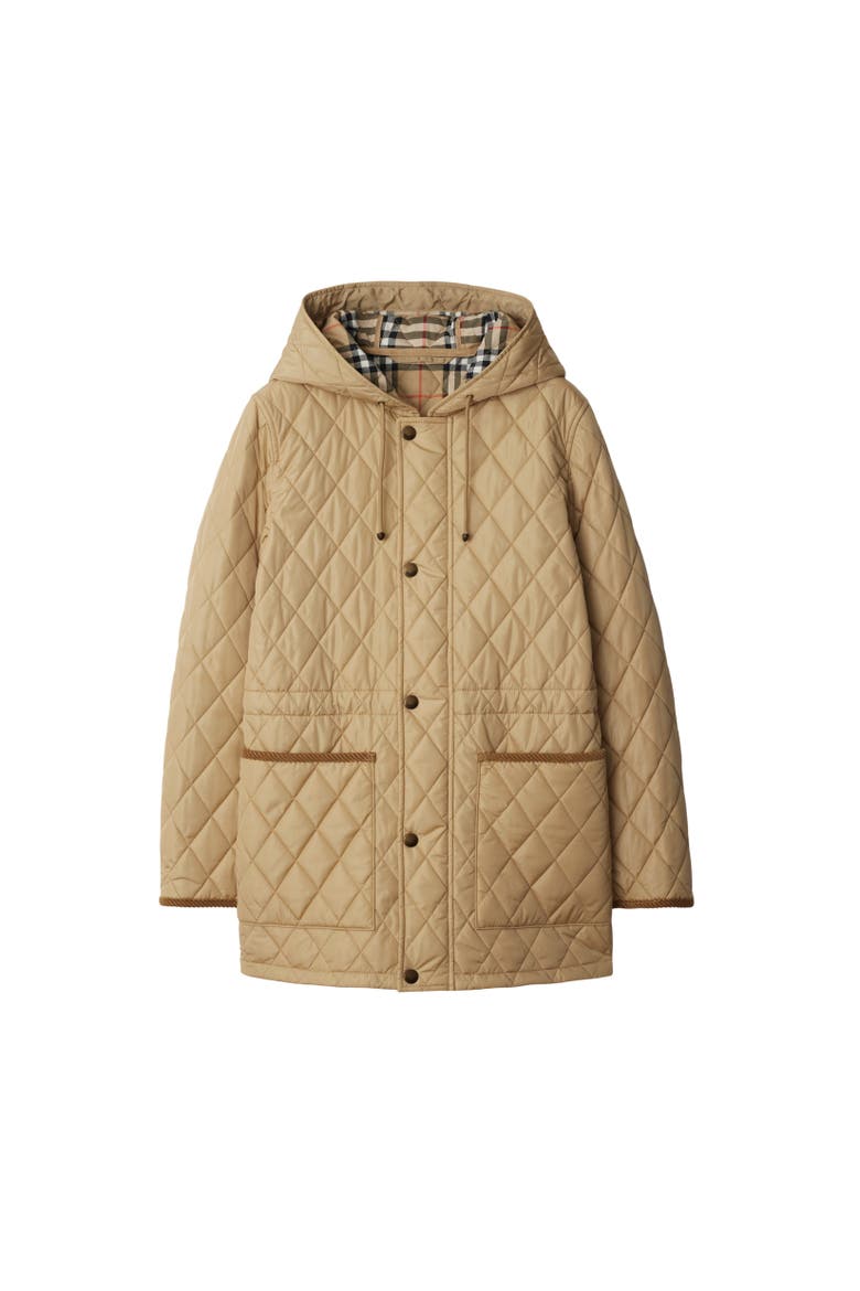 Quilted Nylon Parka, Alternate, color, Flax beige