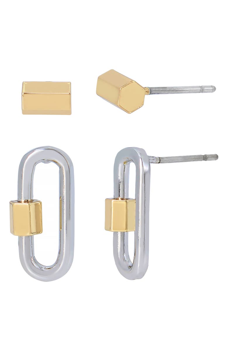 AllSaints Set of 2 Stud Earrings, Main, color,