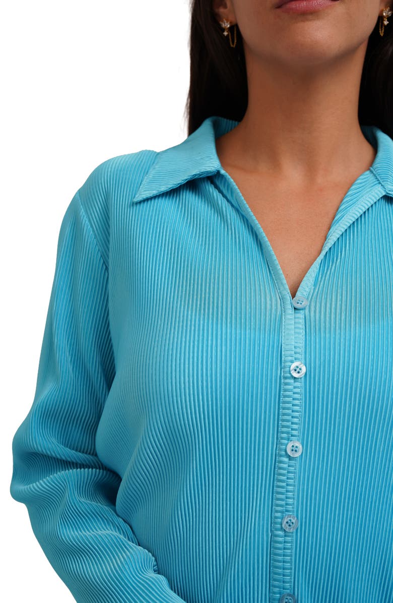 CYRUS Rib Button-Up Shirt, Alternate, color, Blue Atoll