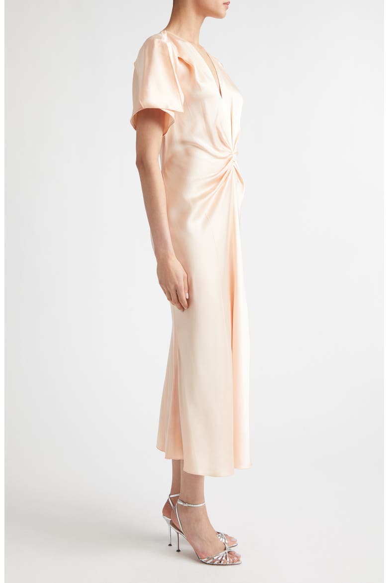 Eve Ruched Satin Trumpet Dress, Alternate, color, BLOSSOM