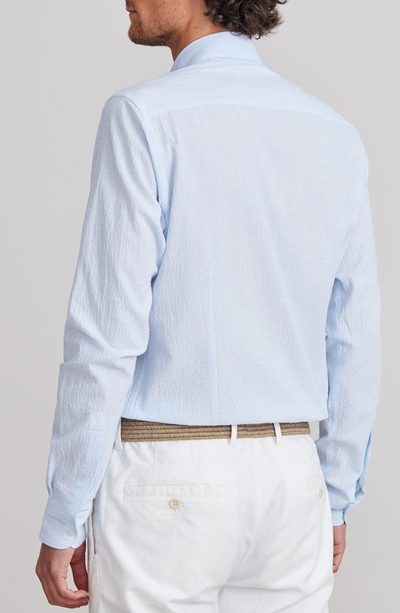 Emanuel Berg Textured Sartorial Stripe Cotton Dress Shirt, Alternate, color, Light Pastel Blue