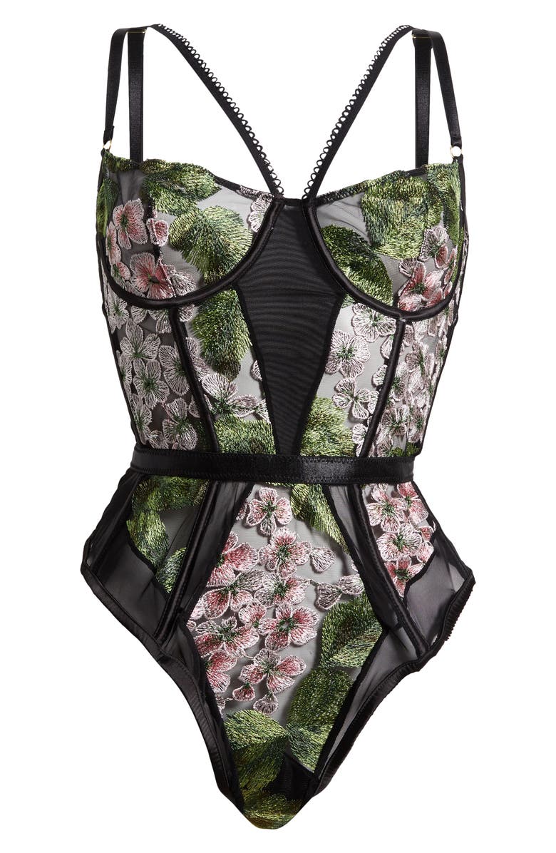 KILO BRAVA Embroidered Underwire Bodysuit, Alternate, color, 