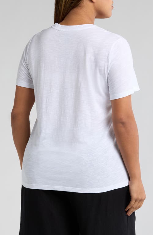 Caslonr Caslon(r) Crewneck Slub Jersey Pocket T-shirt In White
