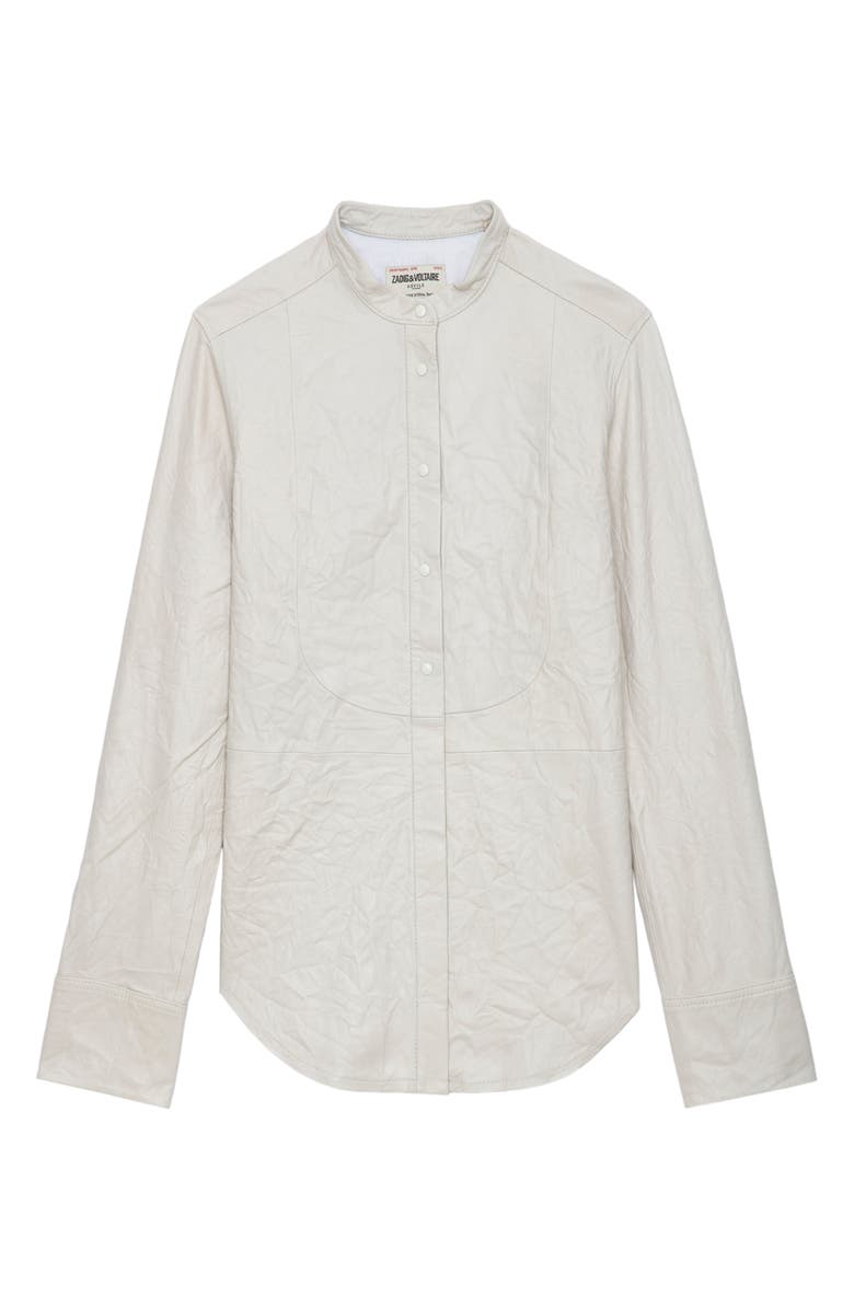 Zadig & Voltaire Chic Cuir Froisse Leather Shirt, Alternate, color,