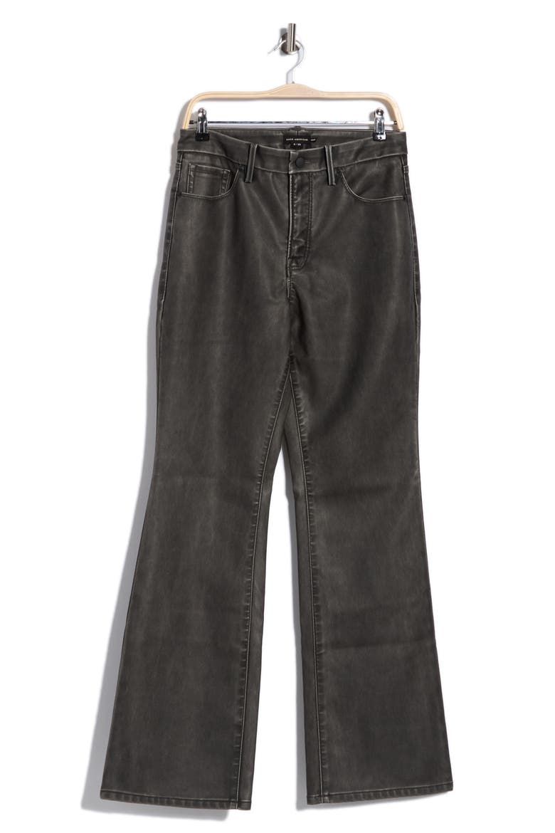 High Waist Faux Leather Bootcut Pants, Alternate, color, BLACK001
