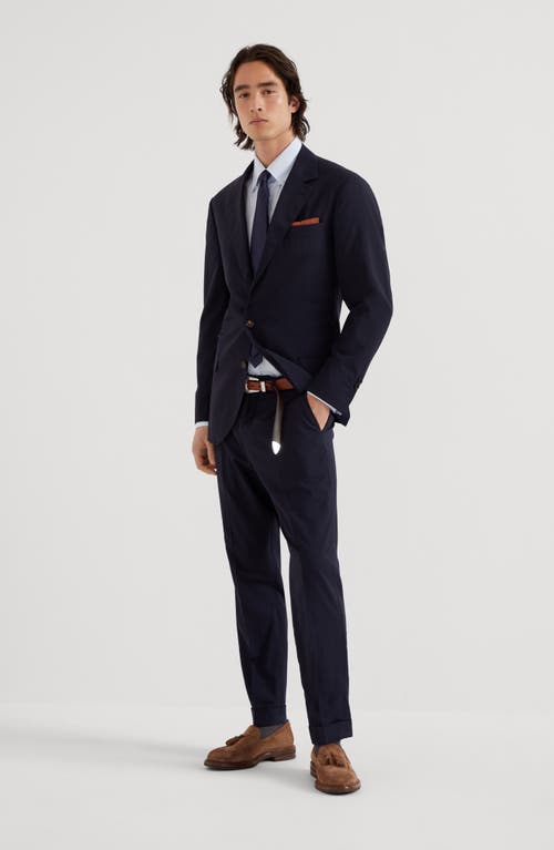 Brunello Cucinelli Formal Fit Trousers In Navy Blue