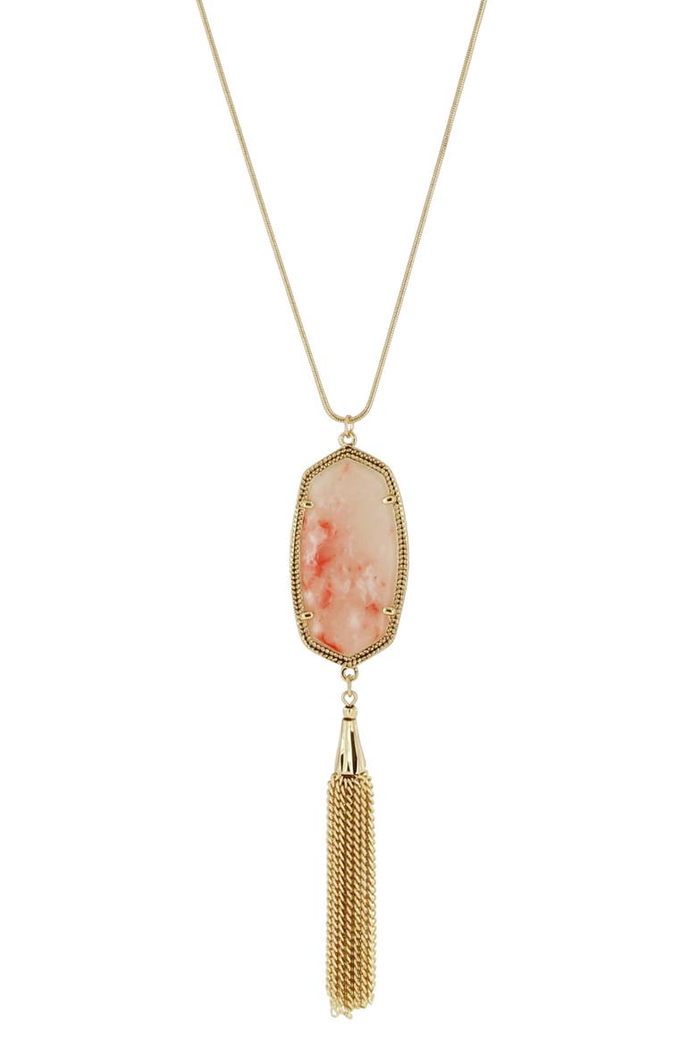 Evie Tassel Pendant Necklace, Main, color, GOLD / PINK