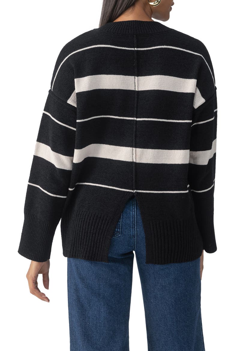 Modern Stripe Sweater, Alternate, color, BLACK ALMOND